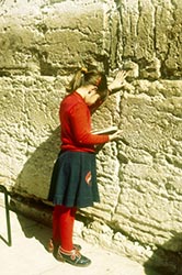A girl at the Western Wall, 1974