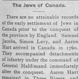 יהודי קנדה: ההתחלה וההגעה