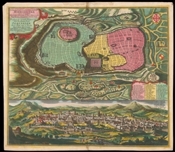 Jerusalem, combined works by Merian and Villalpando, ca. 1734