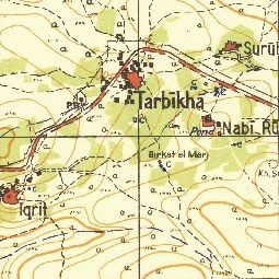 قرية تربيخا: خريطة للطرق المحيطة 